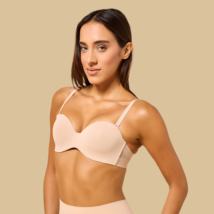 Padded Wired Balconette Strapless Bra