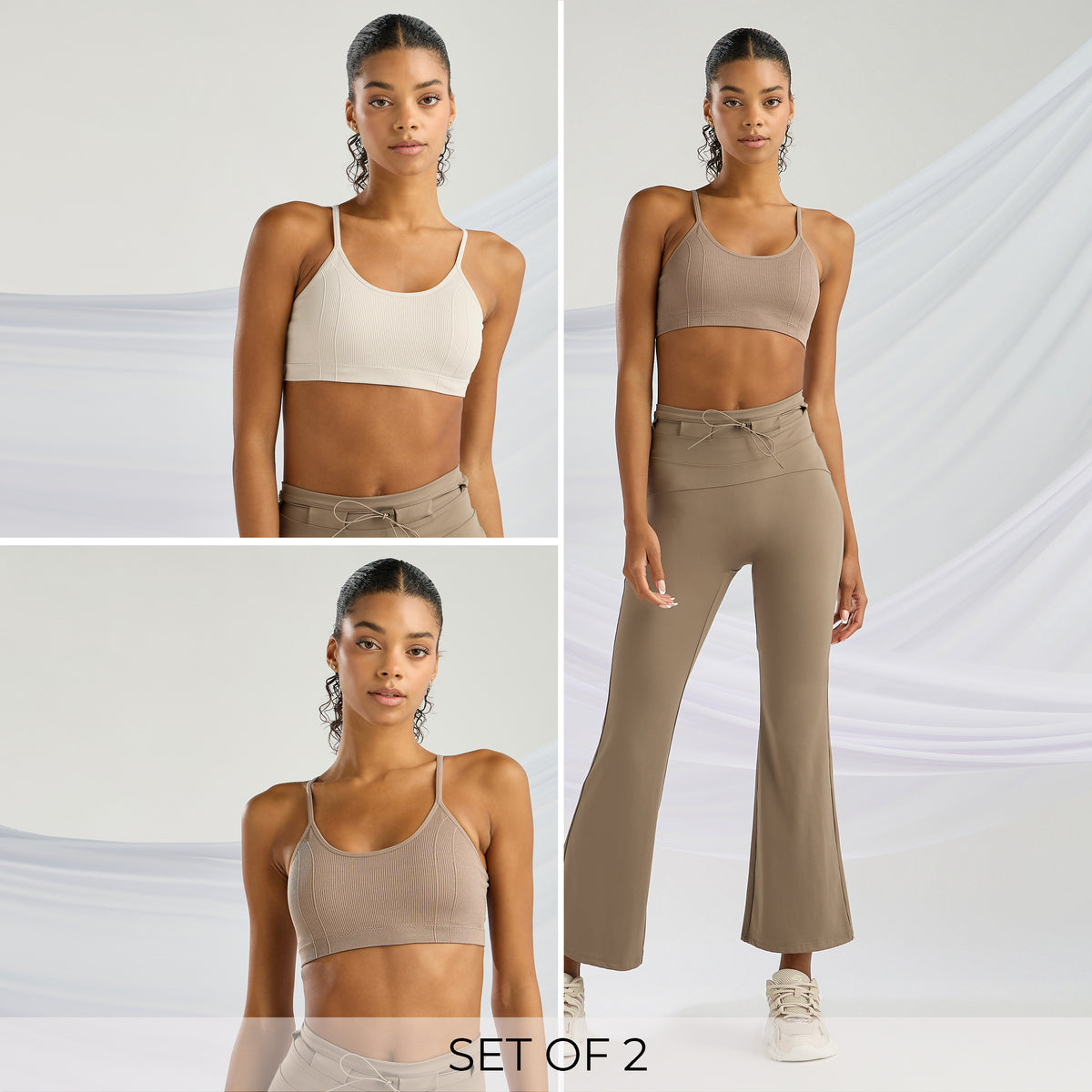 Pack of 2 - Ribbed Seamless Sports Bra