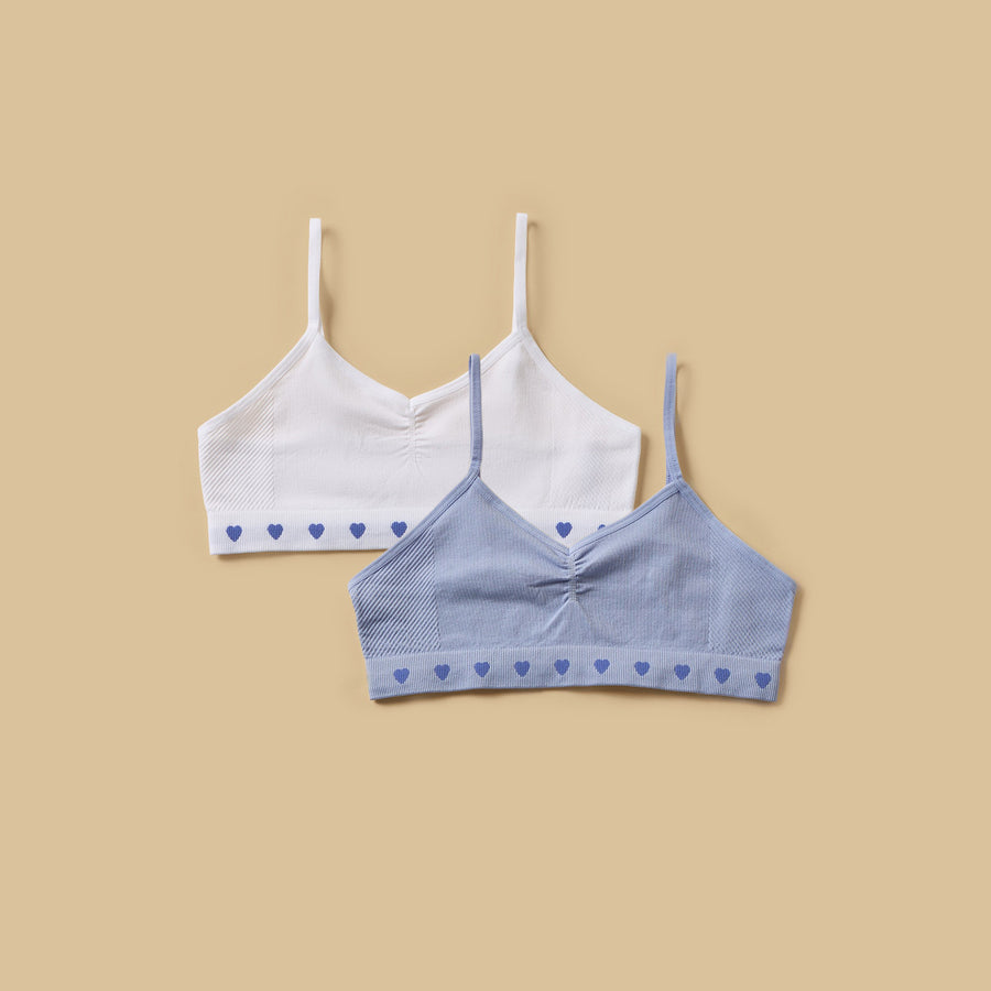 Pack of 2 - Heart Print Non-Padded Seamless Trainer Bra