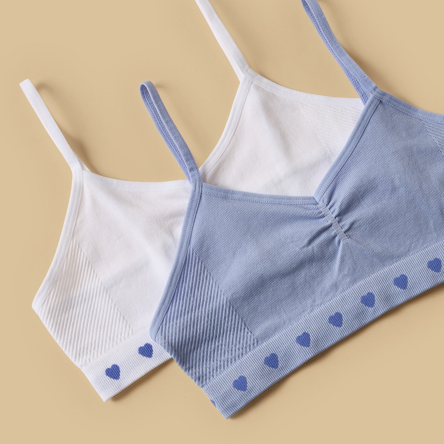 Pack of 2 - Heart Print Non-Padded Seamless Trainer Bra