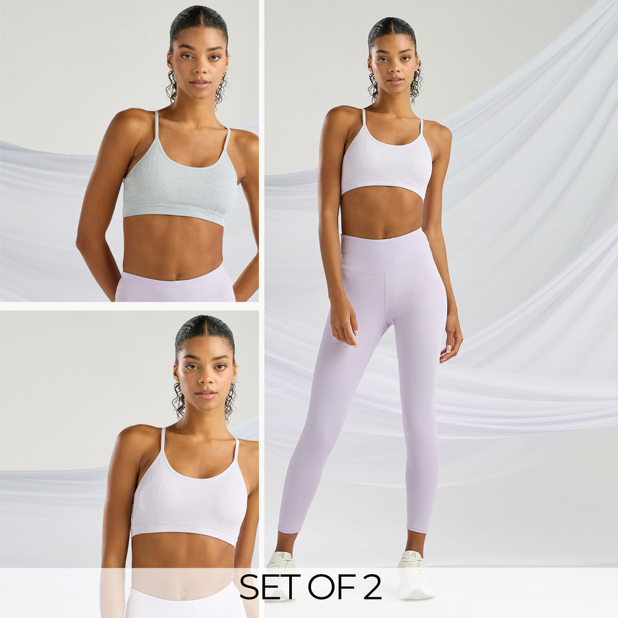 Pack of 2 - Ribbed Seamless Sports Bra