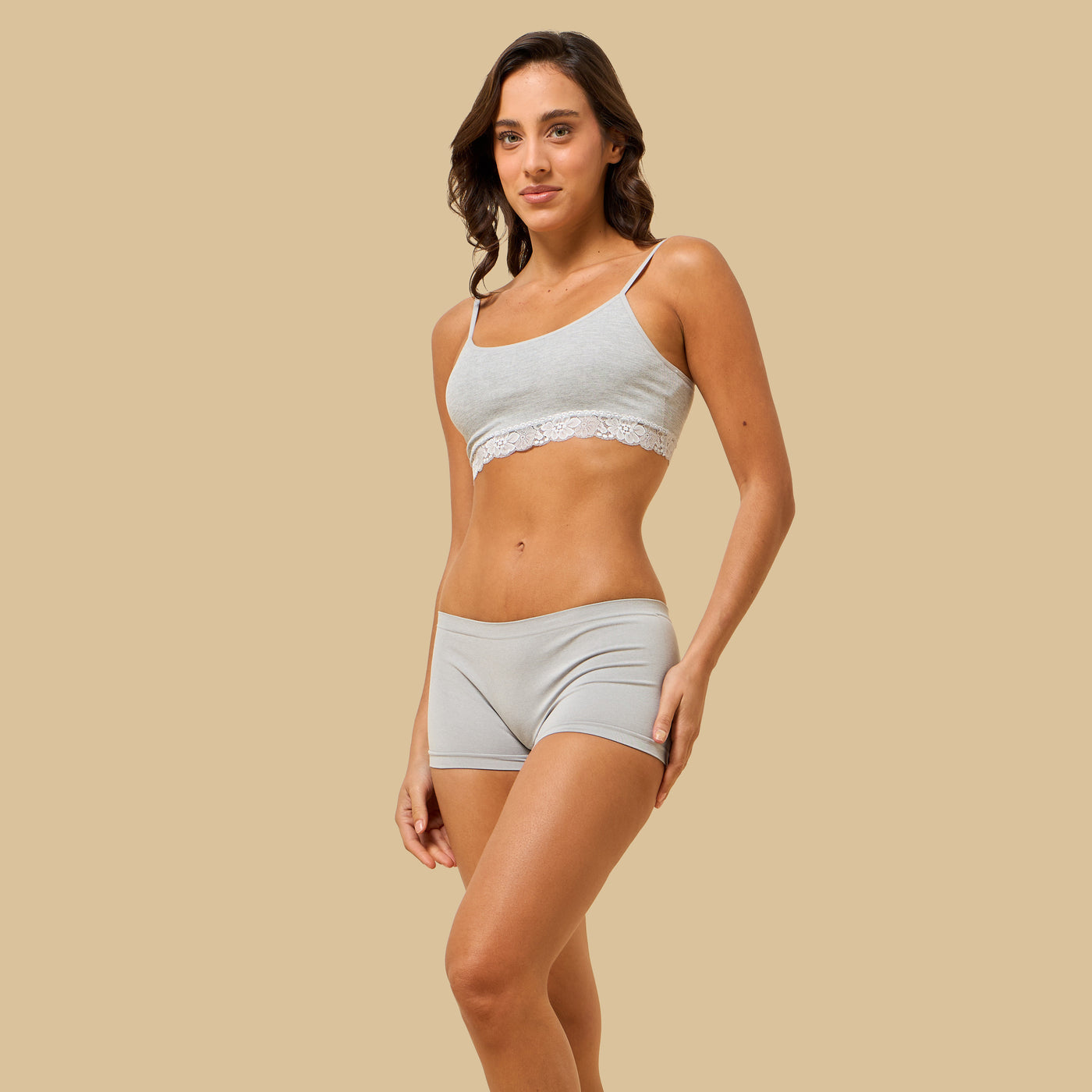 Lace Trim Seamless Bra