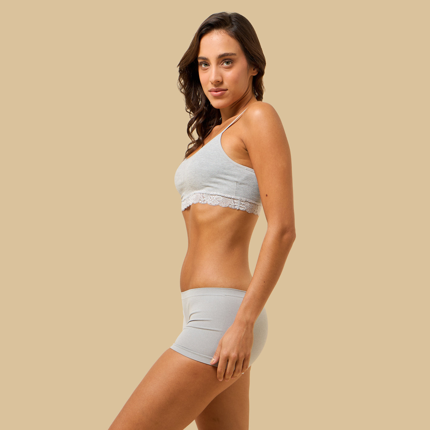 Lace Trim Seamless Bra